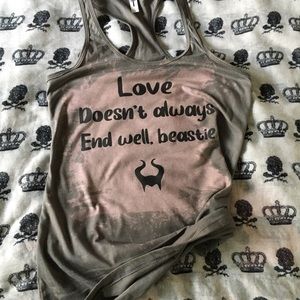 Maleficent, Disney, fandom, bleached racerback Tank top